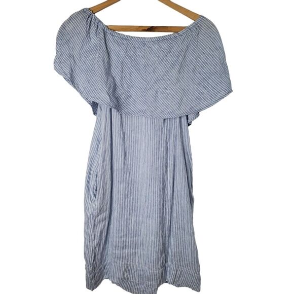 7 For All Mankind Striped Linen Blend Dress Size XS - Picture 3 of 8